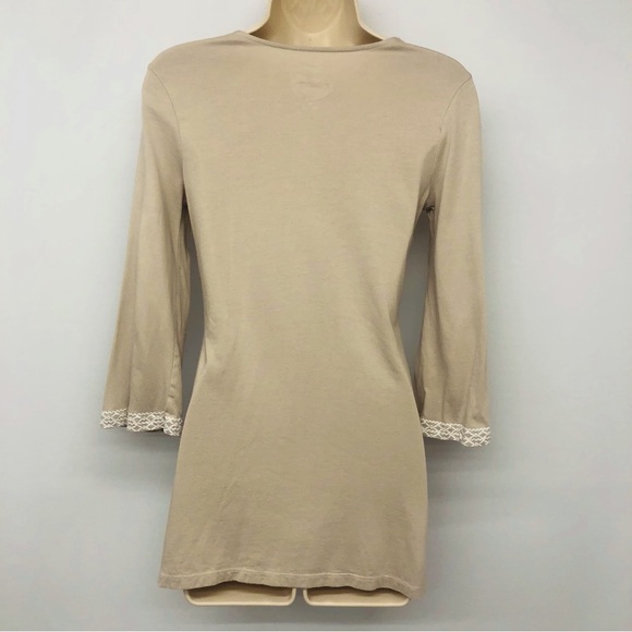 INC International Concepts Tan White Mosaic Print Tunic - Picture 3 of 16